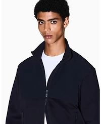 A|X Armani Exchange Men's Mixed Media Commuting Full Zip Sweatshirt