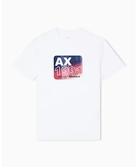 A|X Armani Exchange Men's Grid Box "A X 1991" Badge Graphic T-Shirt