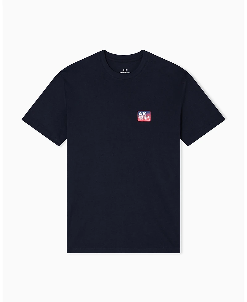 A|X Armani Exchange Men's Top Chest "A X 1991" Badge Graphic T-Shirt