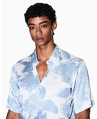 A|X Armani Exchange Men's Short Sleeve Viscose Floral Woven Shirt