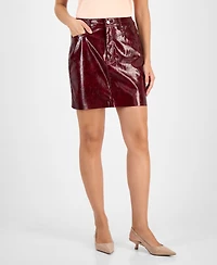Boss Orange Women's Patent Faux-Leather Mini Skirt