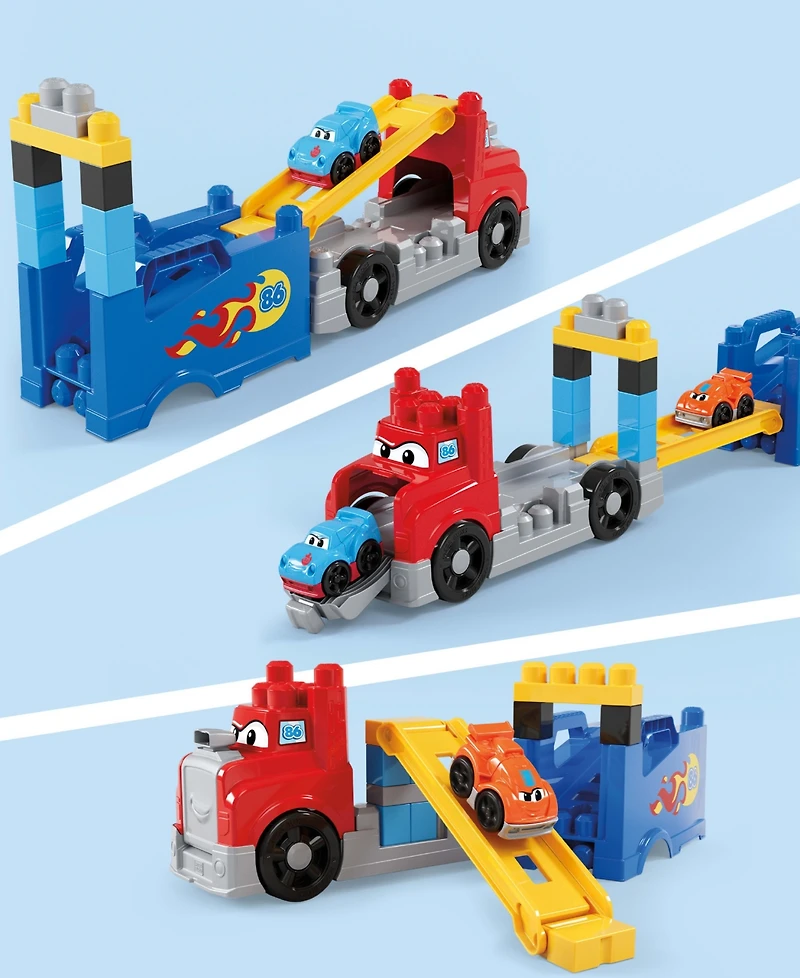 Mega Bloks First Builders Build and Race Rig Toy Blocks, 19 Pieces