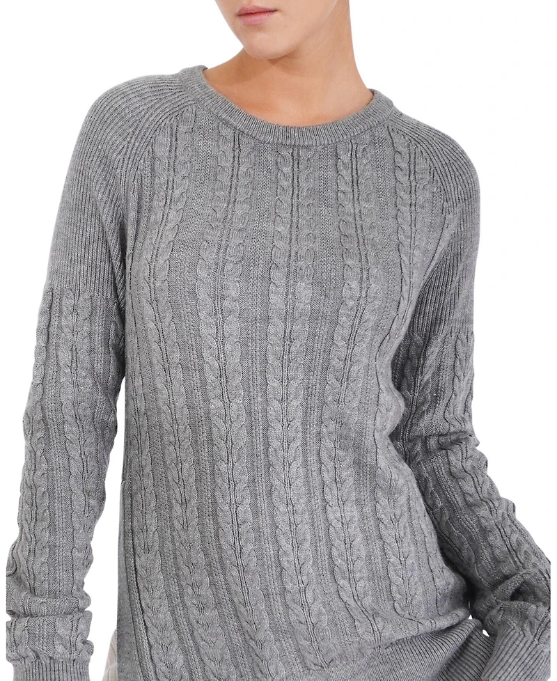 Belle & Bloom Women's At Last Cable Knit Jumper with Slit