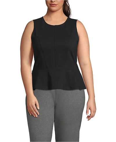 Lands' End Women's Plus Sleeveless Starfish Peplum Top