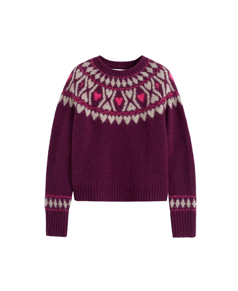 Chinti & Parker Women's Wool Blend Heart Fair Isle Sweater