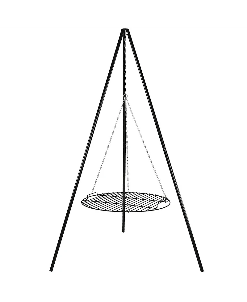 Sunnydaze Decor Outdoor Camping or Backyard Steel Tripod Fire Pit Cooking Grilling Bbq Grate - 22" - Black