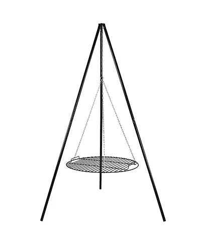 Sunnydaze Decor Outdoor Camping or Backyard Steel Tripod Fire Pit Cooking Grilling Bbq Grate - 22" - Black