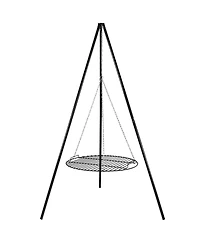Sunnydaze Decor Outdoor Camping or Backyard Steel Tripod Fire Pit Cooking Grilling Bbq Grate - 22" - Black