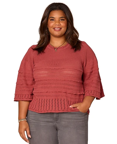 Democracy Plus Bell-Sleeve Round Neck Sweater