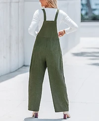 Cupshe Women's Chic Corduroy Wide-Leg Overalls