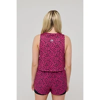 Oosc Women's Infinite Cropped Tank Top - Pink Leopard