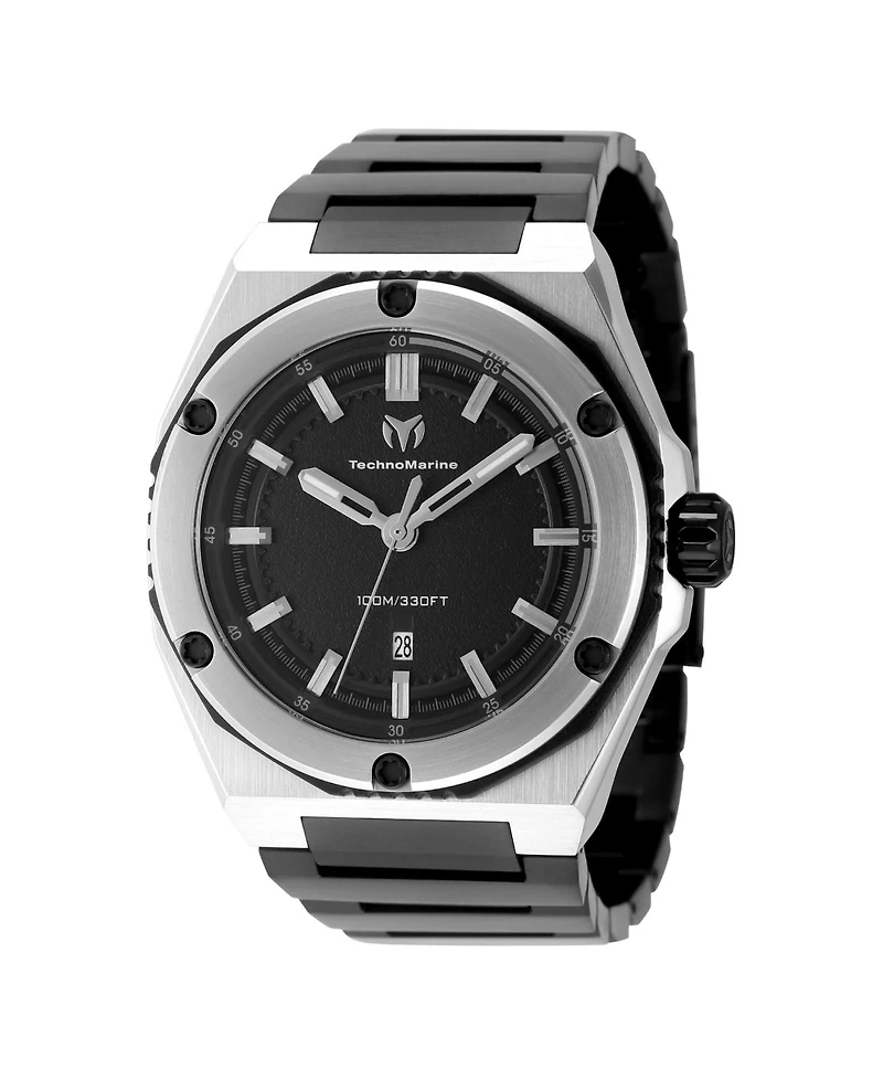 Technomarine Men's Tm-416089 Coral Quartz Black Dial Watch