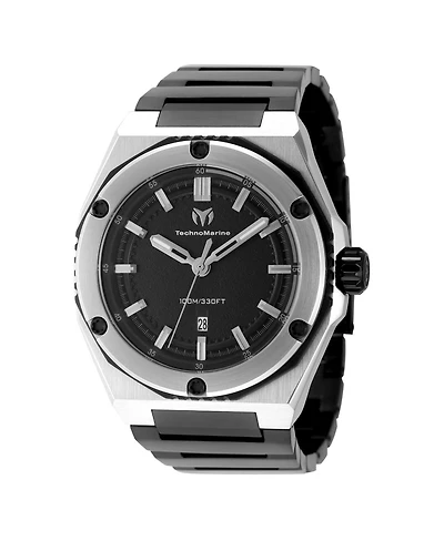 Technomarine Men's Tm-416089 Coral Quartz Black Dial Watch