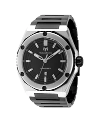 Technomarine Men's Tm-416089 Coral Quartz Black Dial Watch
