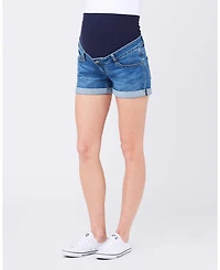 Ripe Maternity Maternity Blue Denim Shorty Shorts