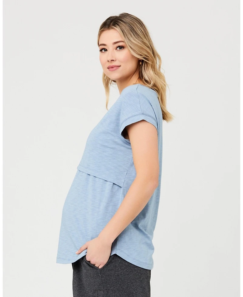 Ripe Maternity Richie Nursing Tee Light Petrol