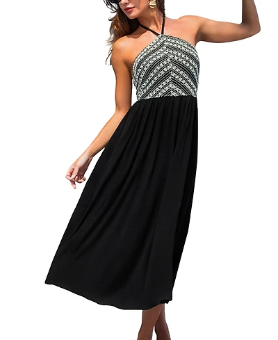 Cupshe Women's Lost & Found Black Maxi Beach Dress