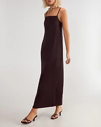 Nasty Gal Women's Satin Square Neck Maxi Slip Dress