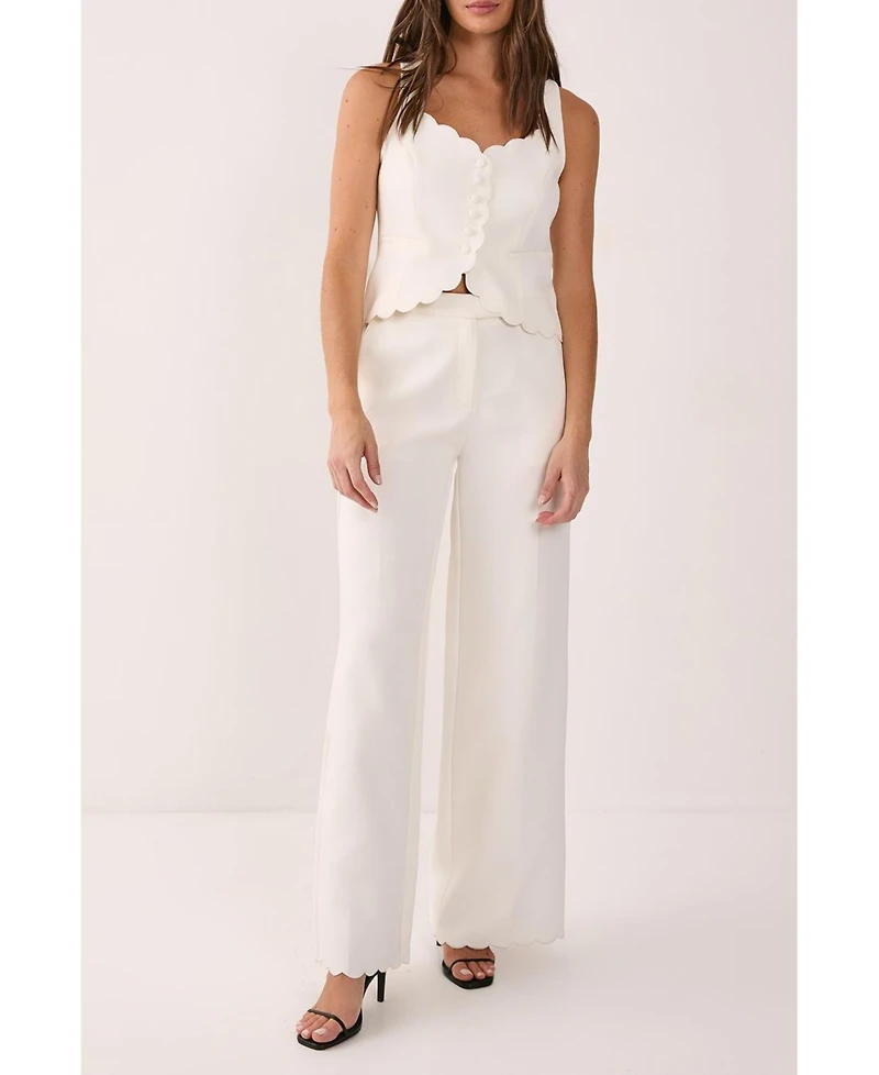 Nasty Gal Women's Embroidered Tailored Wide Leg Pants