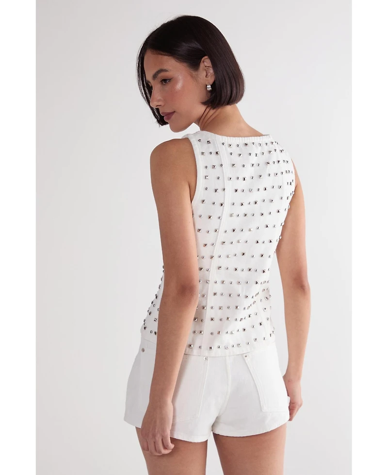 Nasty Gal Women's Studded Denim Shorts
