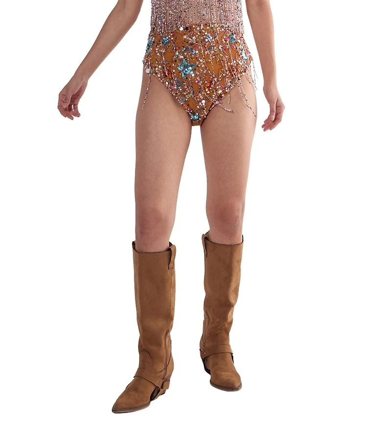 Nasty Gal Women's Star Embellished Tassel Booty Shorts