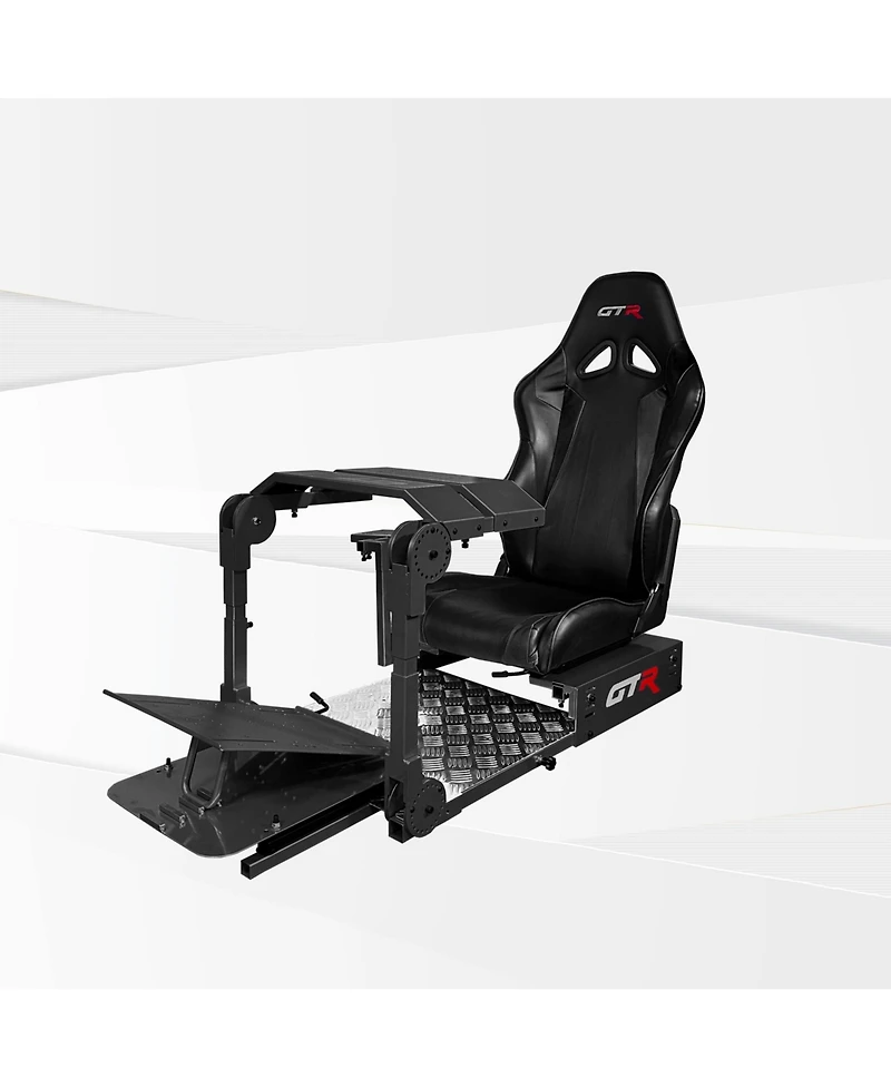 Gtr Simulator Gta-Pro Racing Cockpit | Dual-Use Sim Rig Workstation with Speciale Seat Direct Drive Compatible Upgradable Keyboard Tray Fit