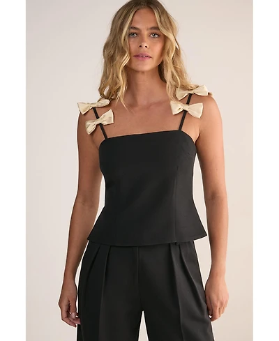 Nasty Gal Women's Contrast Bow Tailored Top