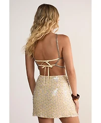 Nasty Gal Women's Studded Sequin Beaded Mini Skirt