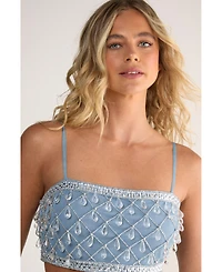 Nasty Gal Women's Droplet Embellished Crop Top