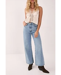 Nasty Gal Women's Satin Embroidered Lace Button Front Vest