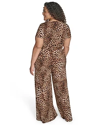 Vince Camuto Plus Animal Print Jumpsuit