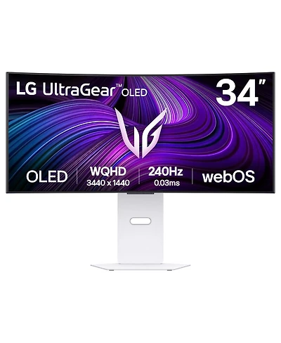 Lg UltraGear 34GX90SA-w 34" 21:9 UltraWide Qhd 240Hz Curved Oled Hdr Gaming Monitor