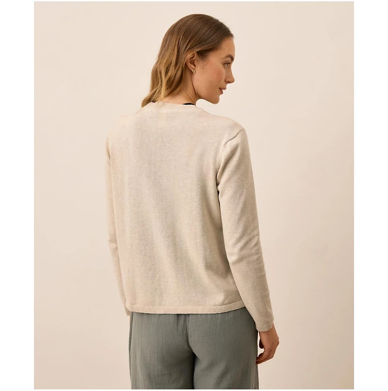 Pact Women's Organic Cotton Classic Fine Knit V-Neck Cardigan