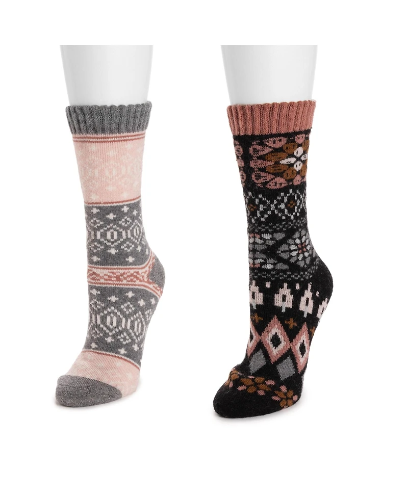 Muk Luks Women's Wool Socks 2 Pair Pack