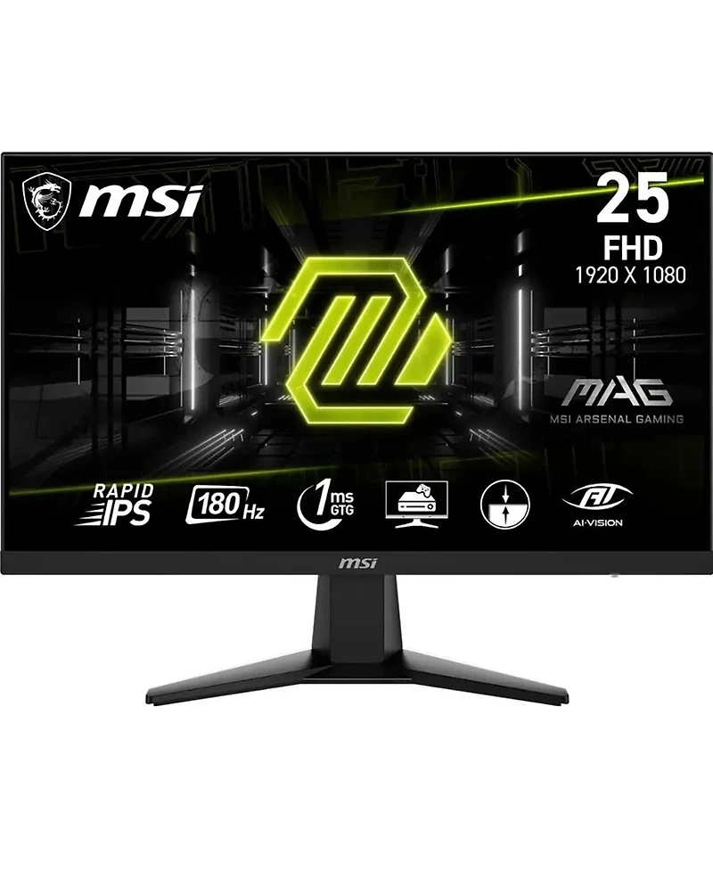 Msi Mag 256F 24.5" 16:9 Full Hd 180Hz Rapid Ips Led Hdr Gaming Monitor, Metallic Black