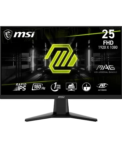 Msi Mag 256F 24.5" 16:9 Full Hd 180Hz Rapid Ips Led Hdr Gaming Monitor, Metallic Black