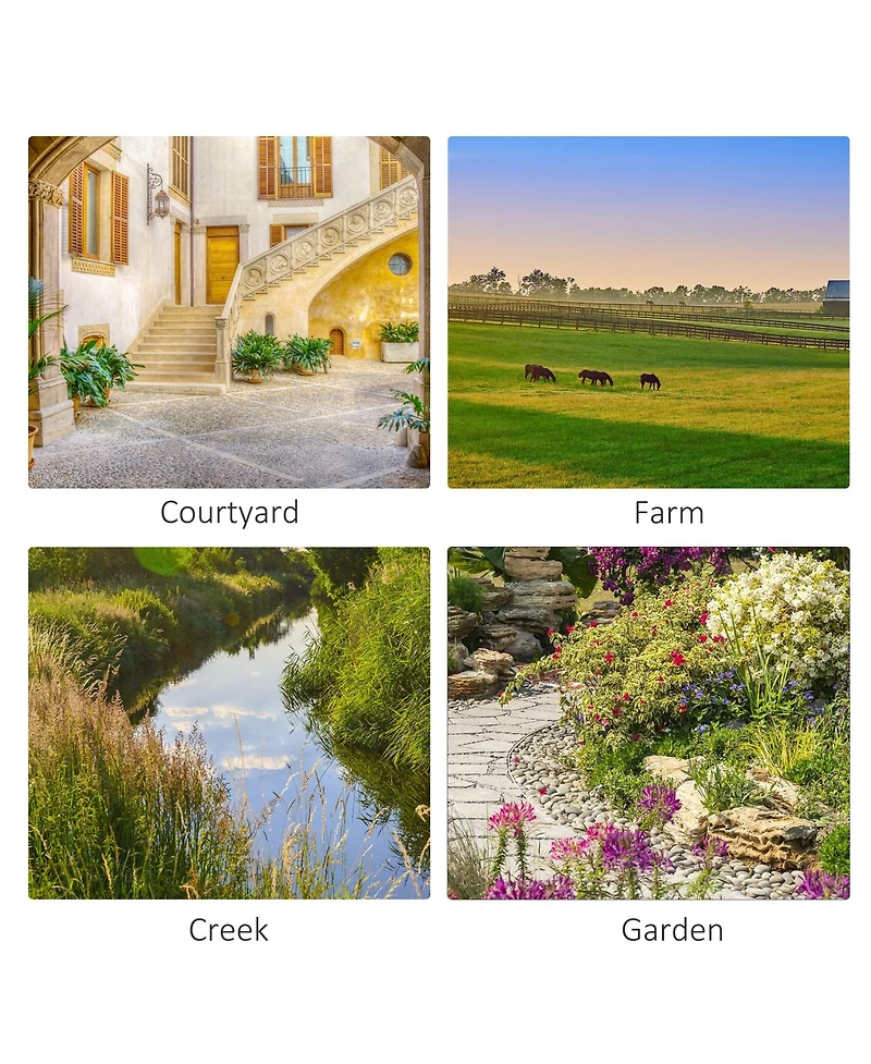 Outsunny 7.5' Fir Wood Garden Bridge Arc Walkway with Side Railings, Natural