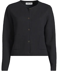 Lands' End Women's Fine Gauge Cotton Milano Blazer Sweater