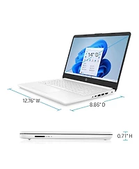 Hp Essential 14" Entry Traditional Laptop Intel Celeron N4500 4GB Ram Intel Uhd Graphics 64GB eMMC Storage Windows 11 Home Hd 60Hz - White