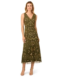 Adrianna Papell Petite Beaded Sleeveless Dress