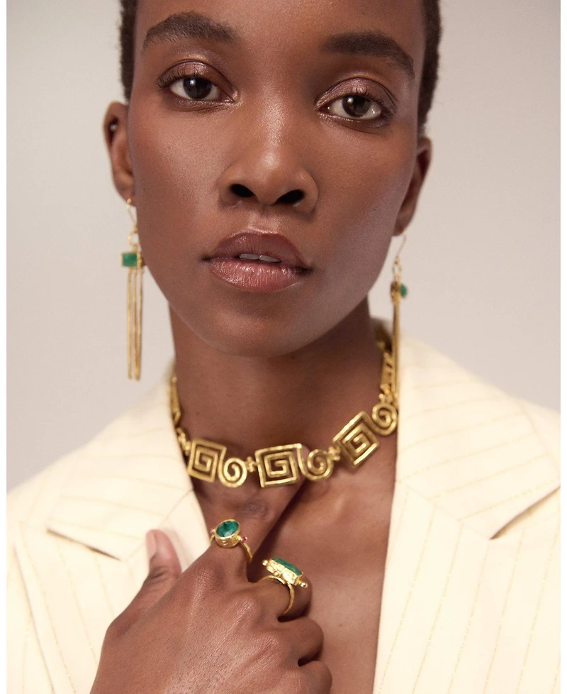 Ottoman Hands Megara Geometric Spiral Necklace