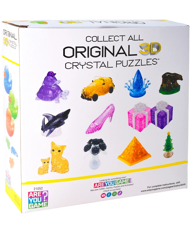 AreYouGame.com 3D Crystal Puzzle Deluxe Rubber Ducks 3-Pack, 129 Pieces