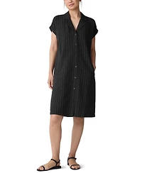 Eileen Fisher Women's Striped Notched-Collar Shirtdress