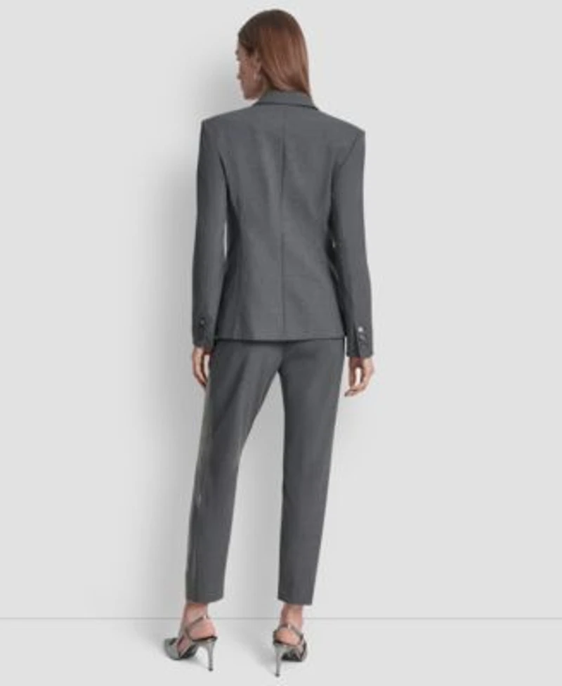 Dkny Womens Notch Collar One Button Tuxedo Jacket Mid Rise Pants