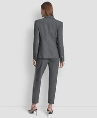 Dkny Womens Notch Collar One Button Tuxedo Jacket Mid Rise Pants