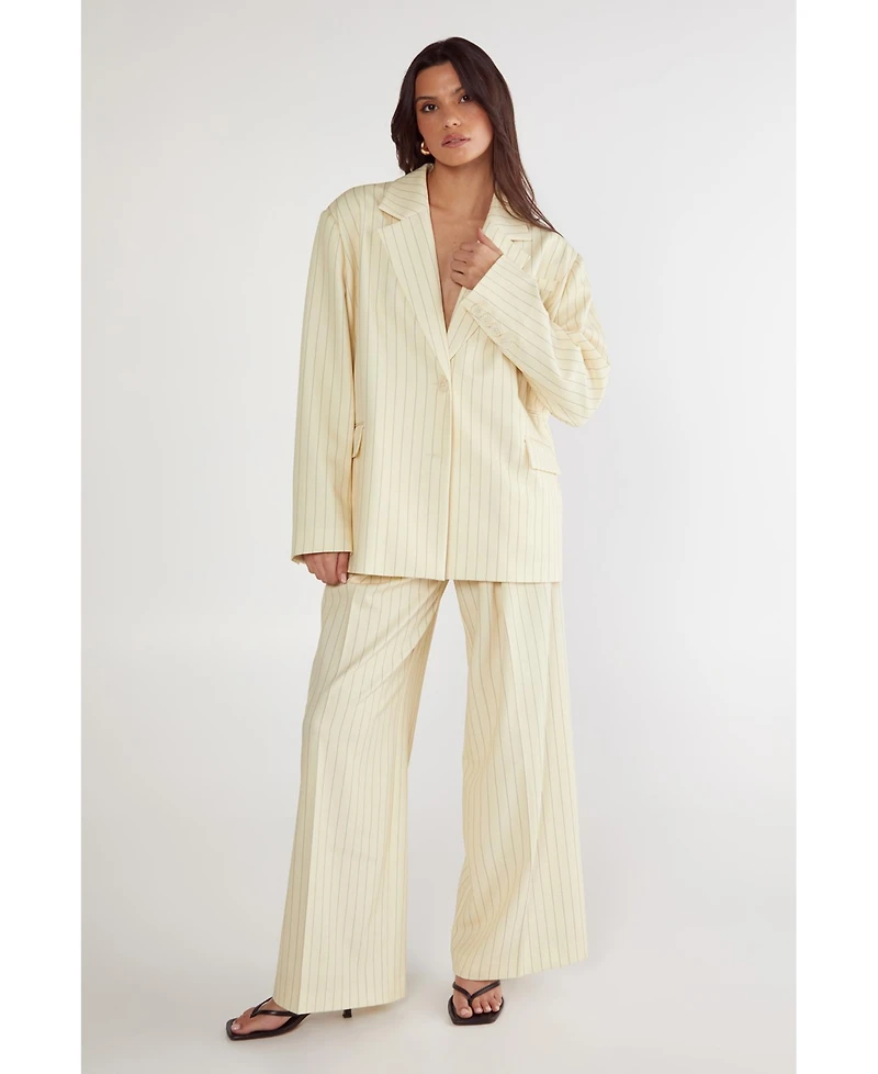 Nasty Gal Women's Oversized Pinstripe Tailored Blazer