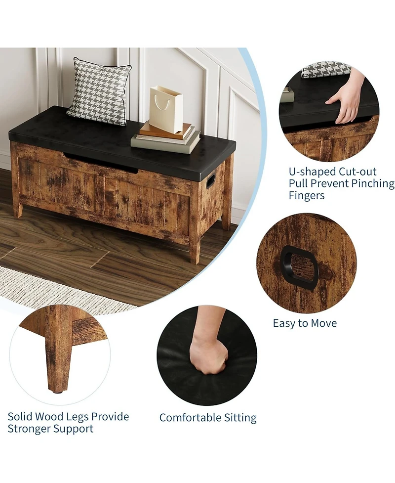 Gaomon Storage Bench, 39.4" Wooden with