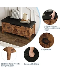 Gaomon Storage Bench, 39.4" Wooden with