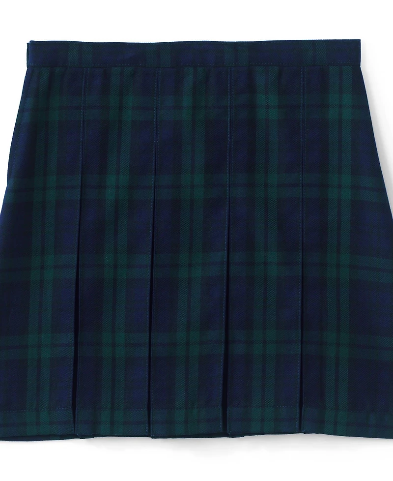 Lands' End Little Girls Plaid Box Pleat Skirt Top of the Knee