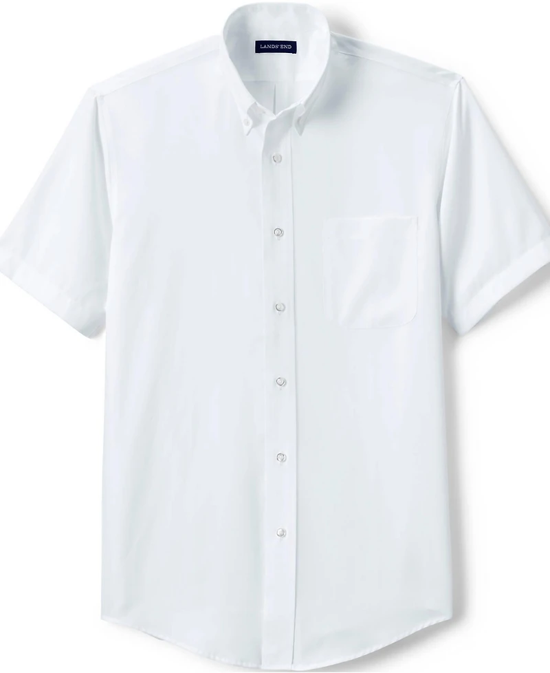 Lands' End Men's Short Sleeve No Iron Pinpoint Dress Shirt